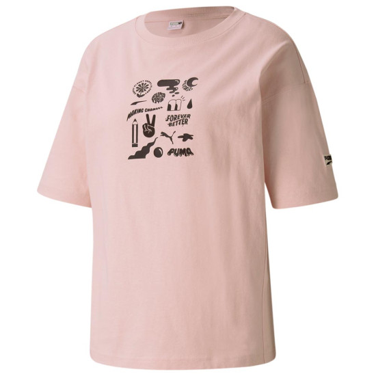 Puma Γυναικεία κοντομάνικη μπλούζα Downtown Graphic Tee